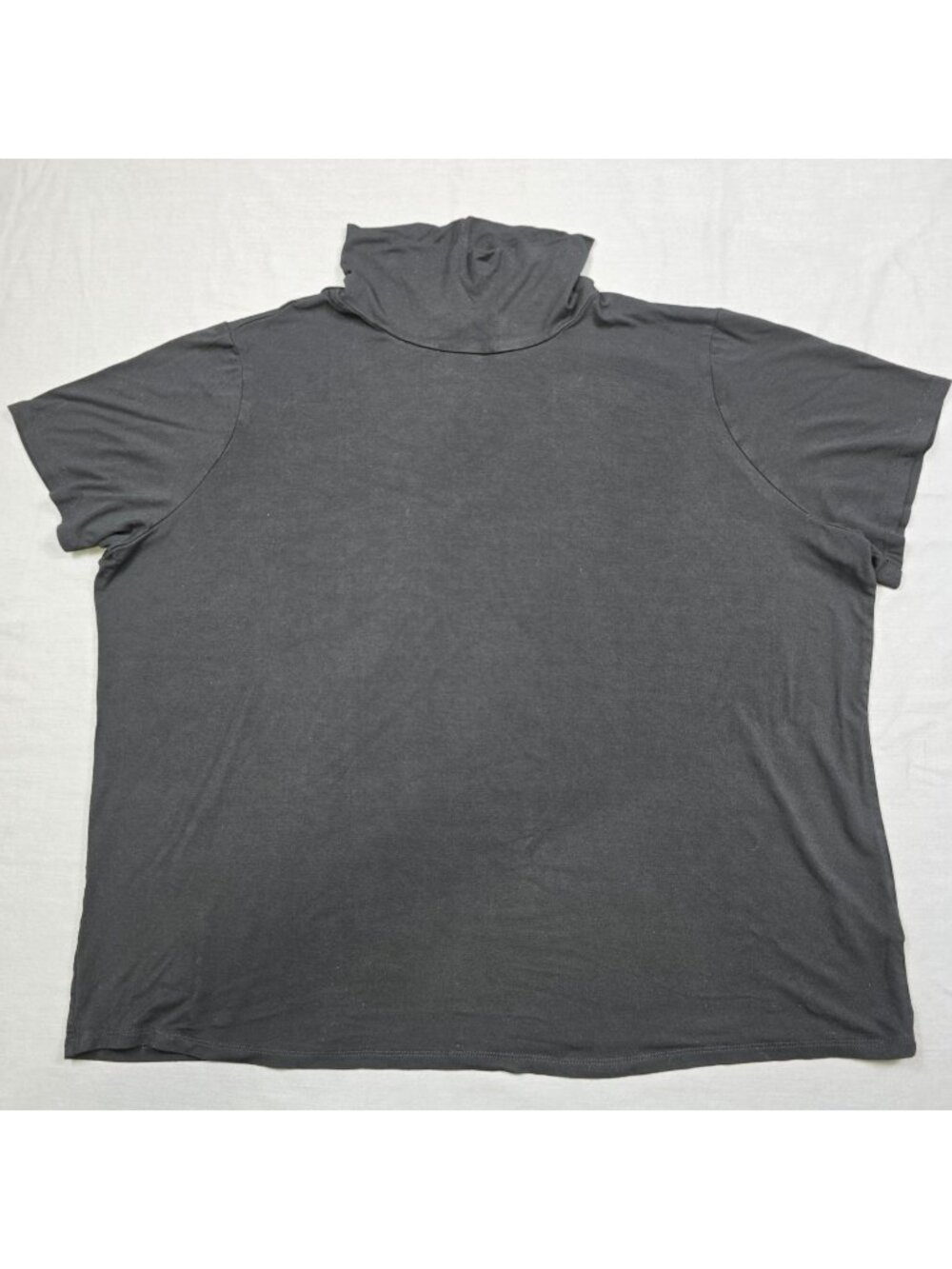 Lauren Ralph Lauren Womens 3X Short Sleeve Black Mock Neck Shirt Top Minimalist